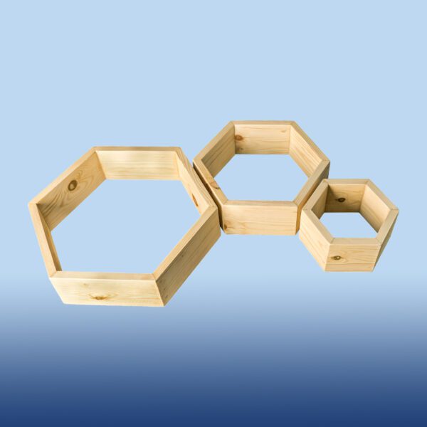 Hexagonal Wooden Shelf: Aesthetic and Functional Addition to Every Corner in Your Home, Three Pieces Strong